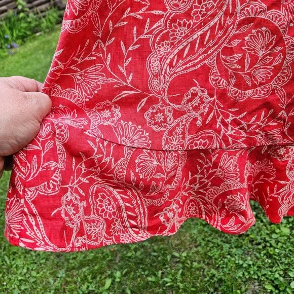 Universal Thread Womens Coral Paisley Ruffle Wrap Skirt XXL Cotton/Rayon Blend - Picture 14 of 16